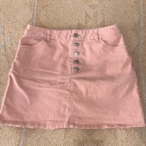 Forever 21 Dusty Pink Button-Front Mini Skirt